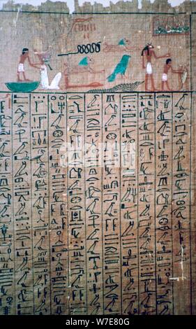 Ägyptische Hieroglyphen aus einem Buch der Toten. Artist: Unbekannt Stockfoto