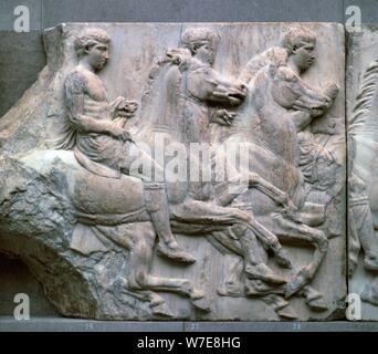 Teil der Fries auf dem Parthenon, 5. Jahrhundert v. Chr.. Artist: Unbekannt Stockfoto