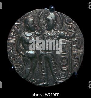Goldmünze des Königs Samudra Gupta, 4. Artist: Unbekannt Stockfoto