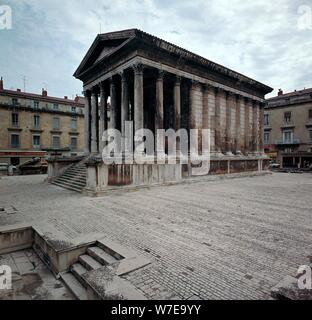 Maison Carree römischen Tempel, 1. Jahrhundert v. Chr.. Artist: Unbekannt Stockfoto