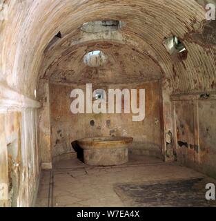 Die calidarium des Forums Bäder in die römische Stadt Pompeji, 1. Jahrhundert. Artist: Unbekannt Stockfoto