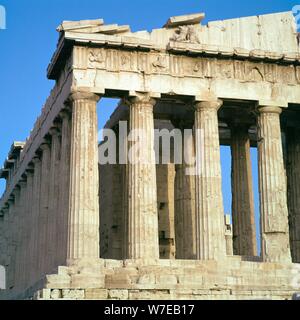 Blick von der nordwestlichen Ecke des Parthenon, 5. Jahrhundert v. Chr.. Artist: Unbekannt Stockfoto