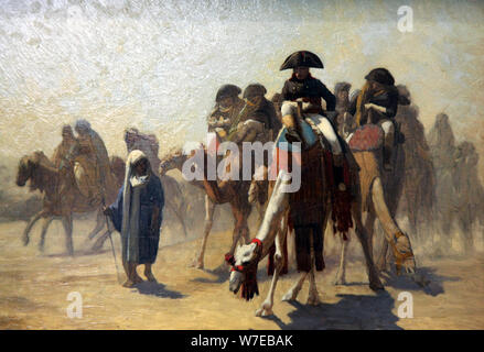 'General Bonaparte mit seinen militärischen Personal in Ägypten", 1863. Artist: Jean-Leon Gerome Stockfoto