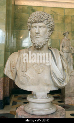 Portrait von Lucius Verus, Mitte der dritten Quartal des 2. Jahrhunderts. Artist: Unbekannt Stockfoto