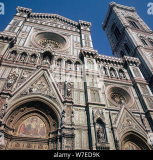 West vor der Basilika di Santa Maria del Fiore, 14. und 15. Jahrhunderts. Artist: Giotto Stockfoto