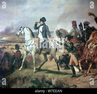 Napoleon in der Schlacht bei Wagram, 19. Schöpfer: Émile Jean-Horace Vernet. Stockfoto