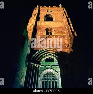 Fountains Abbey, beleuchtet, 12. Jahrhundert. Artist: Unbekannt Stockfoto