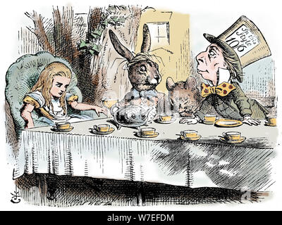 Szene aus Alice im Wunderland von Lewis Carroll, 1865. Artist: John Tenniel Stockfoto