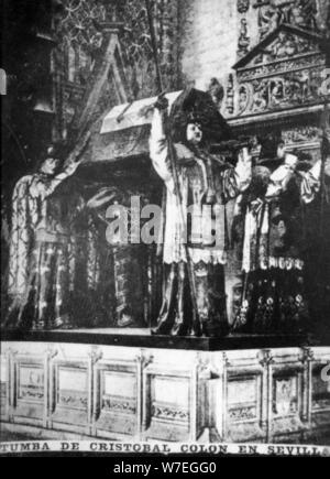 Grabmal von Christoph Kolumbus, (19. Jahrhundert), 1920er Jahre. Artist: Unbekannt Stockfoto