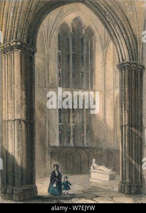 Worcester Cathedral: Nördlichen Querschiff des Chors, 1836. Künstler: Henry Strandschnecken Stockfoto