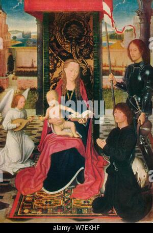 "Jungfrau und Kind mit einem Engel", c1480. Künstler: Hans Memling. Stockfoto