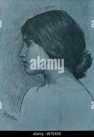 "Studie eines Kopfes", c1899. Künstler: John William Waterhouse. Stockfoto
