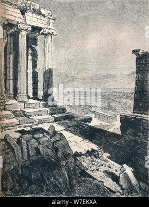 "Tempel des Theseus von der Akropolis", c1913. Künstler: Joseph Pennell. Stockfoto