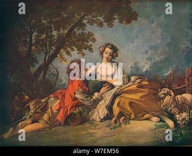 "Pastorale Thema", aus dem 18. Jahrhundert. Künstler: Francois Boucher. Stockfoto