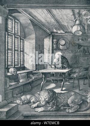 "Hl. Hieronymus in seiner Studie", 1514 (1906). Künstler: Albrecht Dürer. Stockfoto