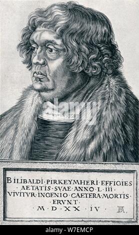 "Willibald Pirckheimer", 1524 (1906). Künstler: Albrecht Dürer. Stockfoto