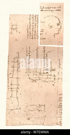 Zwei Zeichnungen veranschaulichen die Theorie der Proportionen der menschlichen Figur, c1472-c1519 (1883). Künstler: Leonardo da Vinci. Stockfoto