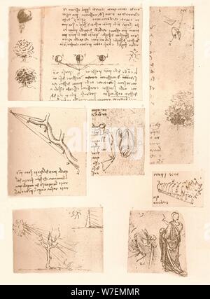 Fünf Zeichnungen illustrieren die Elemente der Landschaftsmalerei, c1472-c1519 (1883). Künstler: Leonardo da Vinci. Stockfoto