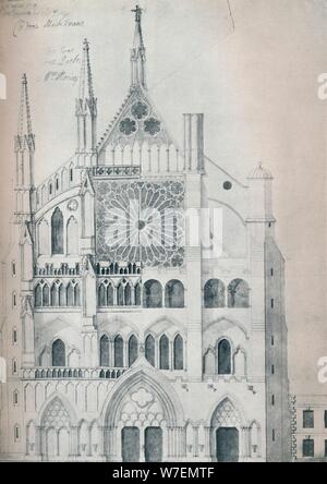 "Höhe des nördlichen Querschiff, Westminster Abbey, zeigt Ausschnitt mit Wren es Schema für die Wiederherstellung" Künstler: unbekannt. Stockfoto