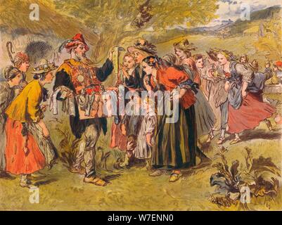 "Autolycus singt im Wintermärchen: Akt IV, Szene III", c1875. Künstler: Sir John Gilbert. Stockfoto