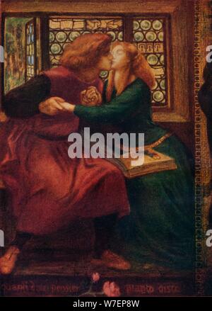 "Paolo und Francesca da Rimini (Detail)", 1855. Künstler: Dante Gabriel Rossetti. Stockfoto