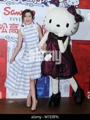 Selina Jen Chia - das hsuan Taiwanese Girl Group S.H.E besucht eine Werbeveranstaltung für Sanrio in Taipei, Taiwan, 5. Oktober 2017. Stockfoto