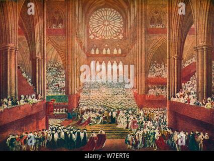 Die Krönung von König George IV in der Westminster Abbey, London, 1821 (1906).  Künstler: Pugin & Stephanoff. Stockfoto