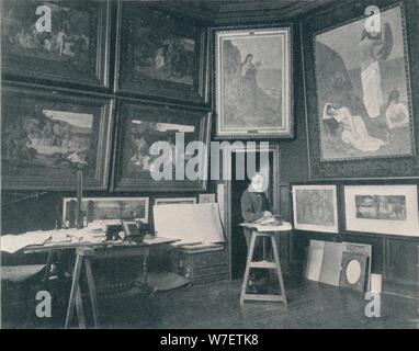 "Puvis De Chavannes in seinem Atelier", c1897. Künstler: unbekannt. Stockfoto