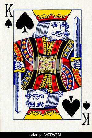 King of Spades aus einem Kartenspiel Goodall & Son Ltd., c1940. Künstler: unbekannt. Stockfoto