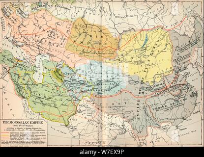 "Das mongolische Reich vom 12. bis 15. Jahrhundert", c1903, (1904). Künstler: unbekannt. Stockfoto