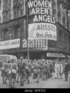 Australische Soldaten auf ein paar Tage "Urlaub in London", 1940 (1940). Künstler: unbekannt. Stockfoto