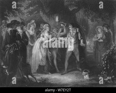 Handeln V Szene iv aus As You Like It c19th Jahrhundert. Künstler: unbekannt. Stockfoto