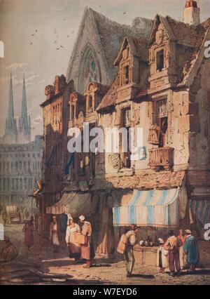 "Street Scene, Bayeux, Normandie", c1828. Künstler: Samuel Prout. Stockfoto