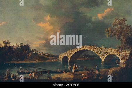 "Alte Walton Brücke", 1754. Künstler: Canaletto. Stockfoto