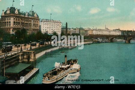 "Thames Embankment, London", c1910.  Künstler: unbekannt. Stockfoto