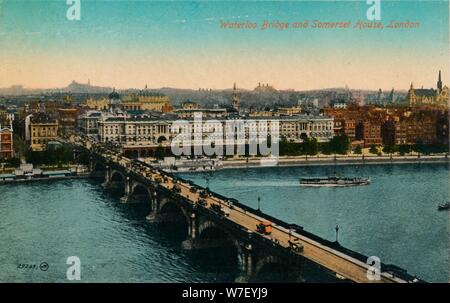 "Waterloo Bridge und Somerset House, London", c1910.  Künstler: unbekannt. Stockfoto