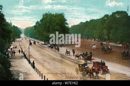 "Rotten Row, Hyde Park, London", c1910. Künstler: unbekannt. Stockfoto