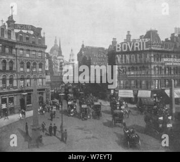 Ludgate Circus und Ludgate Hill, City of London, c1910 (1911). Künstler: Photochrom Co Ltd aus London.