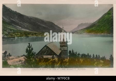 "Kirche erbaut 1898 am Lake Bennett, Alaska", c1910.  Künstler: unbekannt. Stockfoto