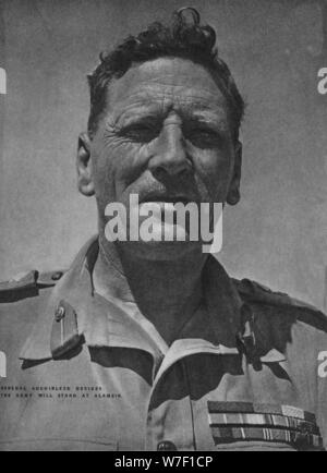 "General Auchinleck beschlossen, die Armee wird bei Alamein stehen", 1942 (1944). Künstler: unbekannt. Stockfoto
