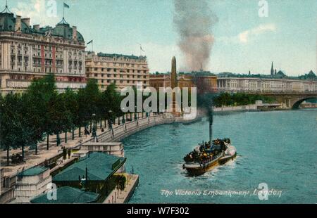 "Victoria Embankment, London", 1907, (1900-1930). Künstler: unbekannt. Stockfoto