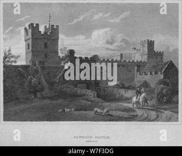 "Naworth Castle, Cumberland", 1814. Künstler: John Greig. Stockfoto