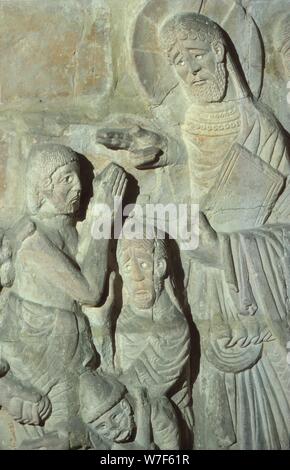 Detail des Christus in Chichester Cathedral, Sussex, England, 20. Jahrhundert. Künstler: CM Dixon. Stockfoto