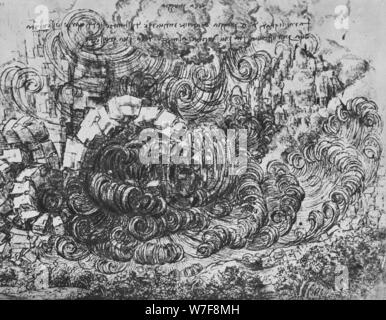 "Überschwemmen", c1480 (1945). Künstler: Leonardo da Vinci. Stockfoto