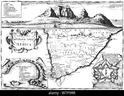 "Karte vom Peter Kolbes Kap der guten Hoffnung, 1719', 1719, (1931). Künstler: Peter Kolbe. Stockfoto