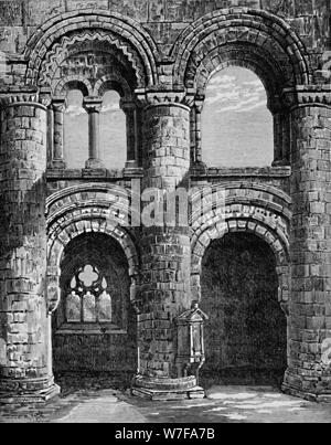 "Norman Bögen im Kirchenschiff", Jedburgh Abbey, c1880, (1897). Künstler: Alexander Francis Lydon. Stockfoto