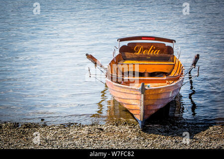 Ruderboot auf den See Windermere, Lake District, England. Stockfoto