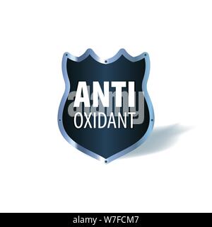 Schild Symbol mit den Worten Antioxidans, medizinische Vektor icon Stock Vektor