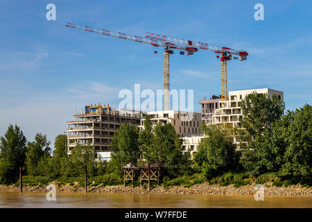 Die Sanierung der Bastide-Niel 35 ha großen Gelände neben dem Fluss Garonne in Bordeaux, Gironde, Frankreich. Stockfoto