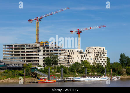 Die Sanierung der Bastide-Niel 35 ha großen Gelände neben dem Fluss Garonne in Bordeaux, Gironde, Frankreich. Stockfoto